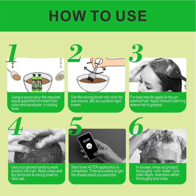 Hair Dye Gel Manufacturer - Apple Black 250ml*2 - Organic Plant Extract, Easy Grey Cover, Non-Stick, for Salon