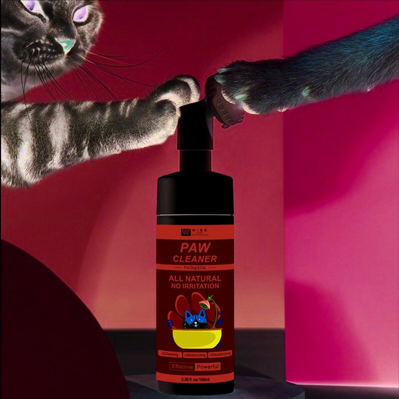 Pet Paw Cleaner Manufacturer - Wiseking No Irritation 100ML - Plant Formula Moisture Care, No Rinse Foam for Dogs
