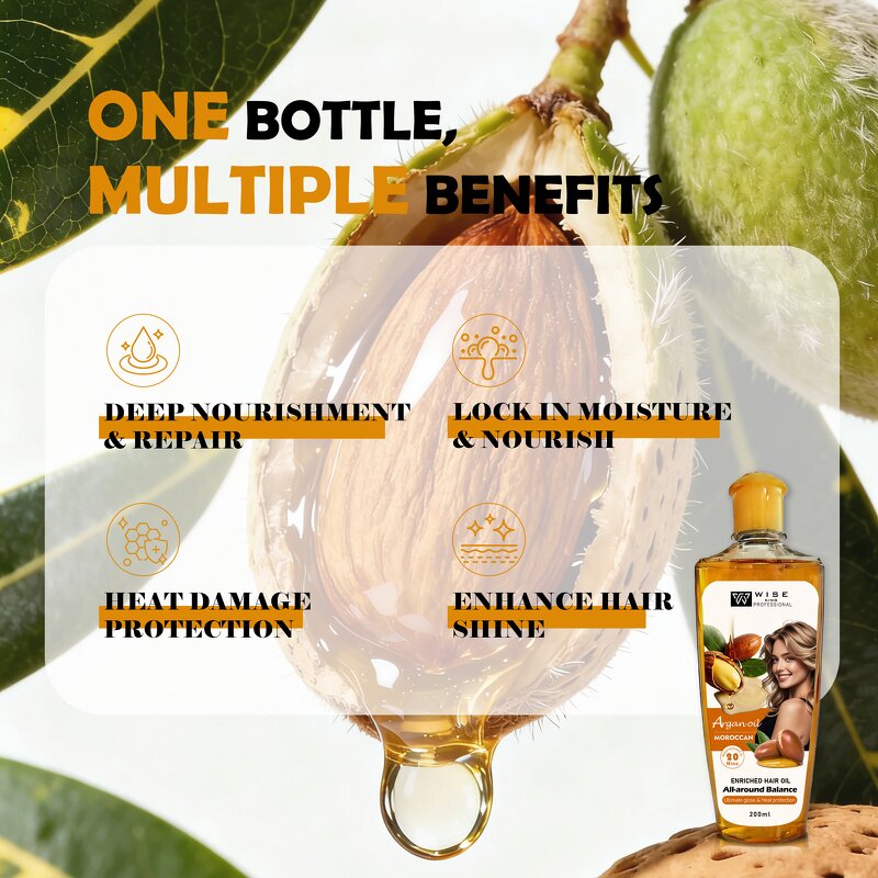 Hair Oil Serum Manufacturer - Hot Moroccan 200ml - Vitamin E, Lightweight, Hydrating, Lock in Moisturizing