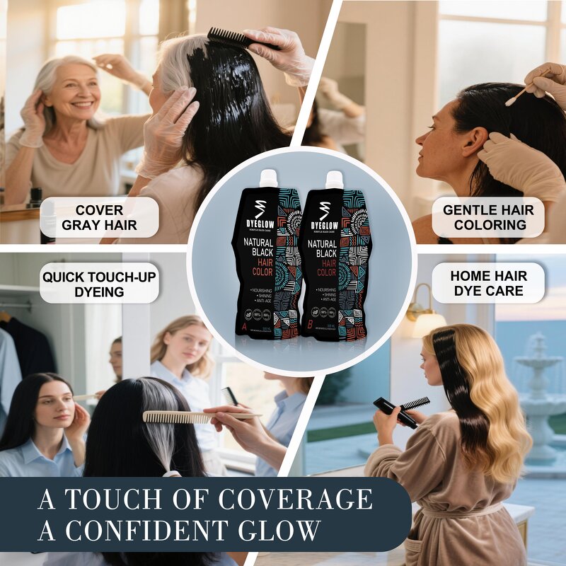 Hair Dye Cream Manufacturer - Permanent Gentle Dyeglow - 5 Min White Hair Cover, Anti-Aging, Nourishing Formula, for Women