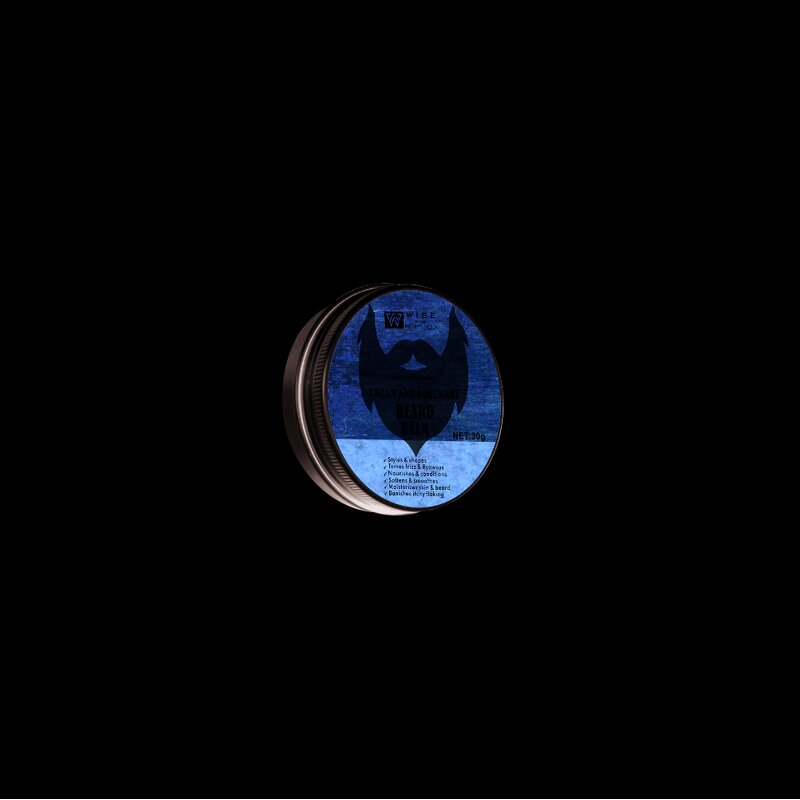 Beard Balm Manufacturer - Wiseking Argan Rosemary 30g - Plant Extract Moisturizer, Light Hold Shine, Soften Smooth