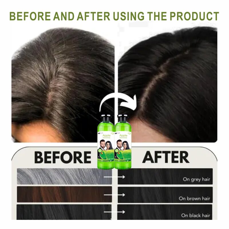 Hair Dye Gel Manufacturer - Permanent Apple Black 250ml*2 - Crystal Gel, Ginseng Extract, Fast Color to Black