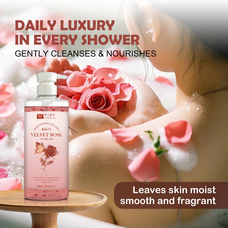 Shower Gel Manufacturer - New Velvet Rose 500ml - Moisturizing Whitening Gentle Cleansing, Long Lasting Fragrance, Plant Extract