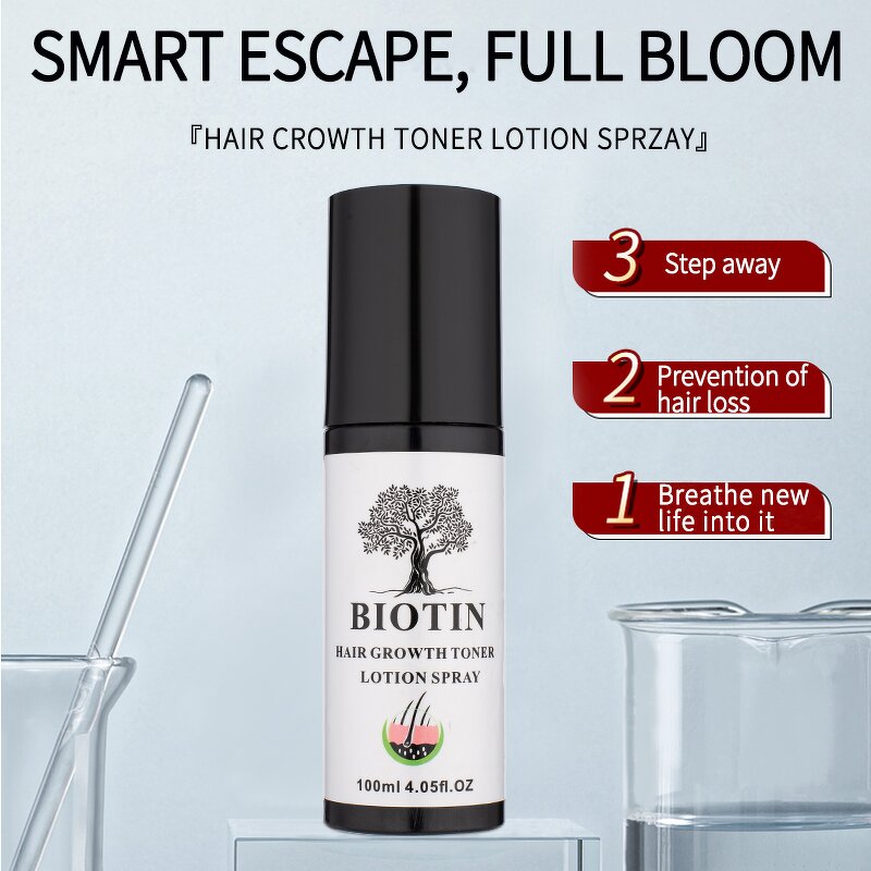 Anti-hair Loss Spray Manufacturer - Fast Growth Biotin 100ml - Ginger Rosemary Extract, Strengthening Anti-baldness Care, Unisex