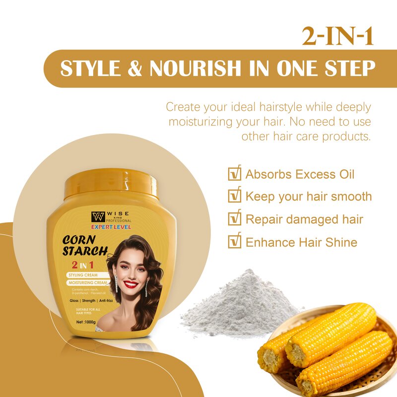 Hair Mask Manufacturer - Cornstarch 1000g 2-in-1 Cream - Panthenol, Strengthening Hair Roots & Anti-frizz, Professional Pack