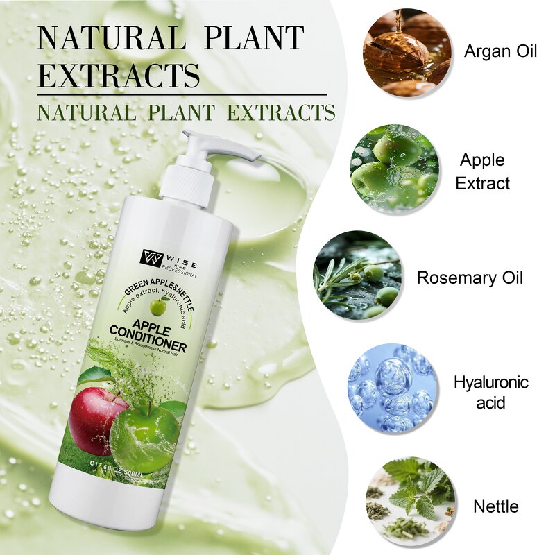 Hair Conditioner Manufacturer - Professional with Apple 500ml - Argan Oil for Damaged Hair, Lightness Smoothing Repairing