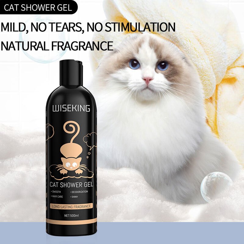 Cat Shower Gel Manufacturer - New 500ml - Wormwood Extract, Amino Acid Moisturizing, Fluffy Smooth, Deodorization, Inhibit Mites