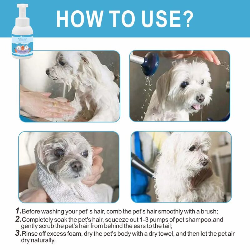 Pet Shower Gel Manufacturer - Mite Removal 300ml - Amino Acid, Oil Control Deodorant, Anti-bacterial, Repairs Damaged Hair