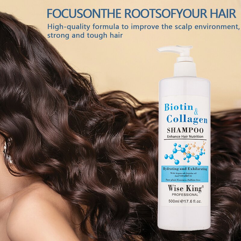 Conditioner & Shampoo Manufacturer - Professional Biotin and Collagen 500ml - Argan Oil Anti Hair Loss, Smooth Hair Treatment