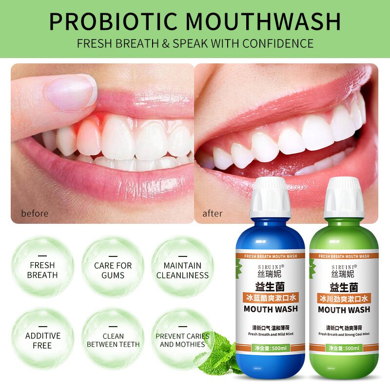 Mouthwash Manufacturer - Siruini Private Label Cool Mint 500ml Healthy Gums Mild Cool Mint Formula