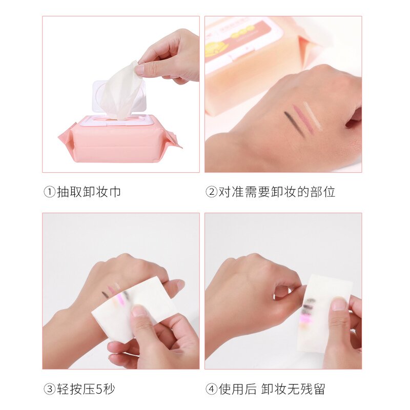 Makeup Remover Wipes Manufacturer - Pre-Moistening Facial Cleansing Towelettes, Conditions Skin & Removes Dirt, Custom logo