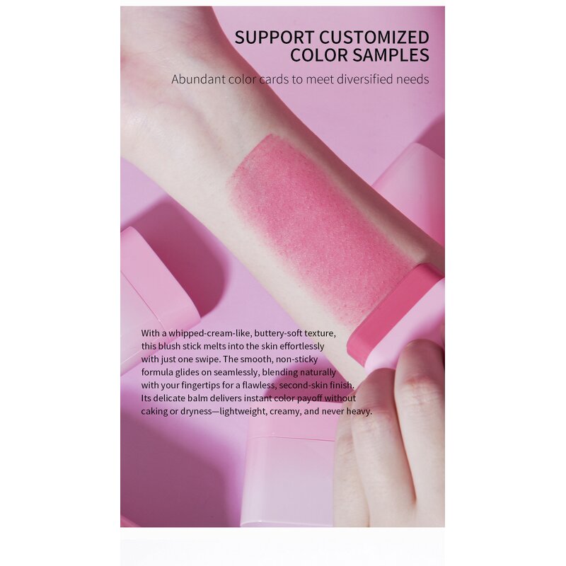 Blush Stick Manufacturer - High Quality Pink Container 5 Colors, Soft Long Lasting Moisturizing Smooth Matte, Private Label