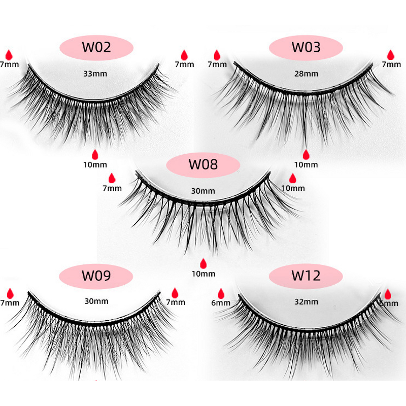 False Eyelashes Manufacturer - Private Label, No Glue Needed 3D Synthetic Strip, Natural Soft Reusable Self-Adhesive