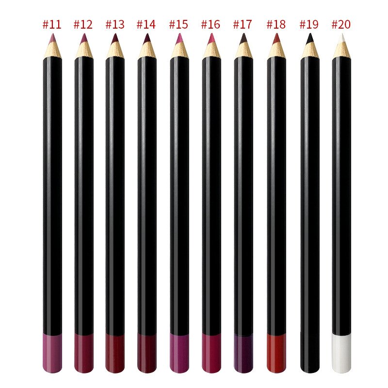 Lip Liner Pencil Manufacturer - 20 Shades, Waterproof, Black Wooden Matte, Multi-Functional