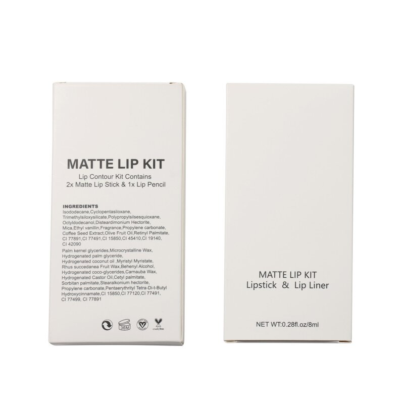 Lip Kit Manufacturer - 8 Colors Matte, 3 in 1 Set, Lip Gloss Lipliner Lipstick, Long Lasting, Non-Stick Cup