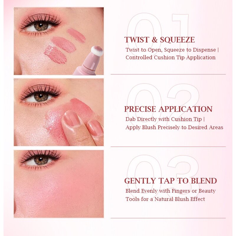 Liquid Blush Manufacturer - New Arrival 6 Colors Twist Squeeze Pink Tube Gold Lid, Long Lasting Matte, Private Label