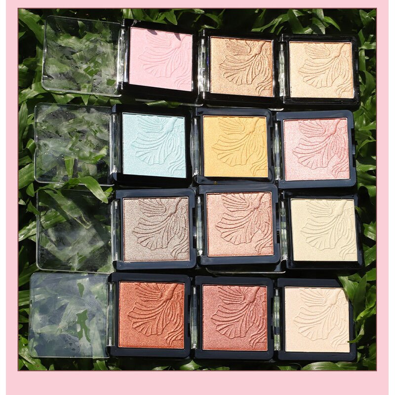 Highlighter Manufacturer - Face Single Palette Pressed Shimmer Powder, Vegan Bronzer Illuminating Makeup
