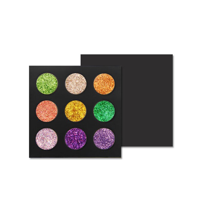 Eyeshadow Palette Manufacturer - DIY No logo Private Label, 9 Color Glitter, Paper Palette, High Pigment