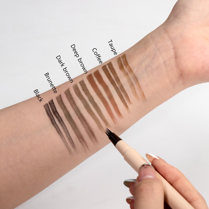 Eyebrow Pen Manufacturer - Ultra Thin Waterproof Microblading, Custom Logo 4 Fork Tip Liquid