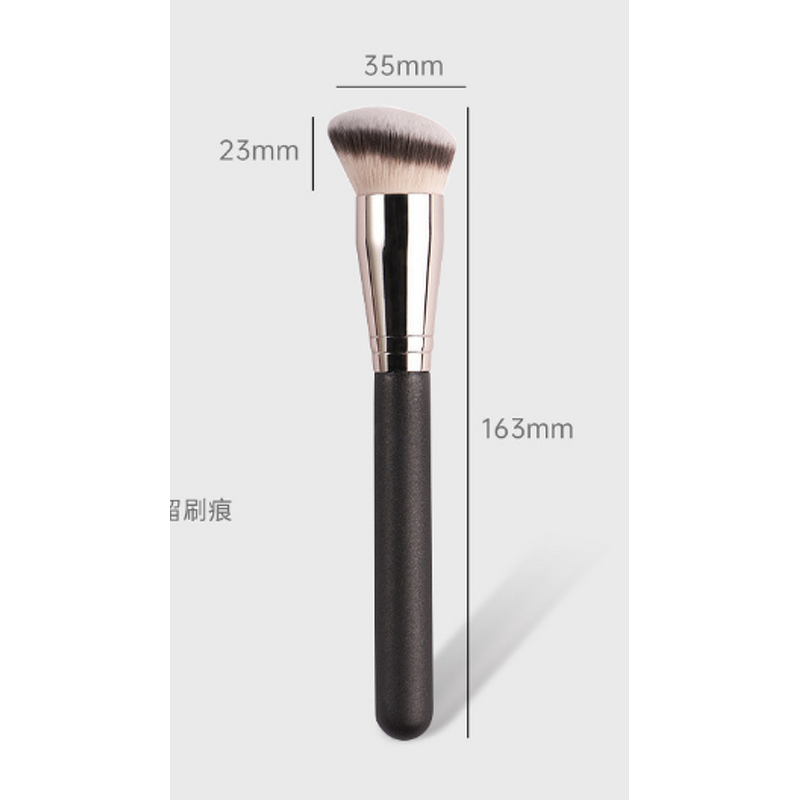 Makeup Brush Set Manufacturer - Personalized 3pcs Travel Size, Flat Vegan Synthetic Hair Foundation & Angled Contour
