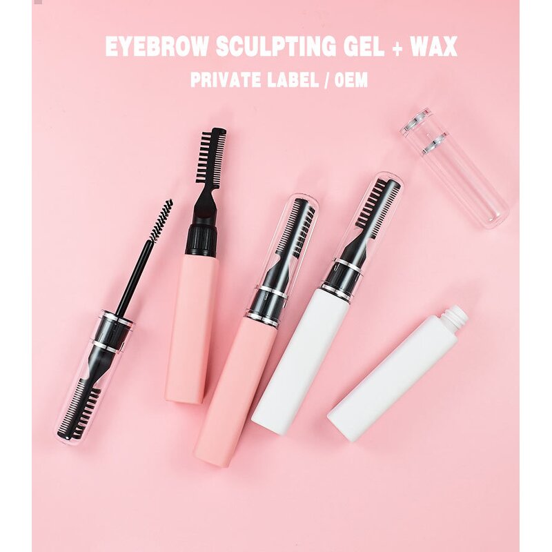 Brow Sculpting Gel Manufacturer - Custom Logo with Brush, Waterproof Clear and White, Eyebrow Styling Gel Wax