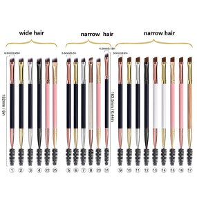 Makeup Brush Manufacturer - Wholesale Single, Wood Double Sided Dual Ended Angled Spoolies Brow Eyebrow Brush