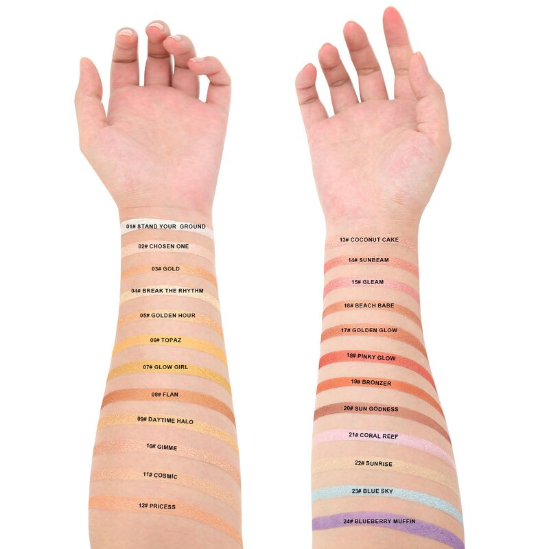 Highlighter Manufacturer - Face Single Palette Pressed Shimmer Powder, Vegan Bronzer Illuminating Makeup