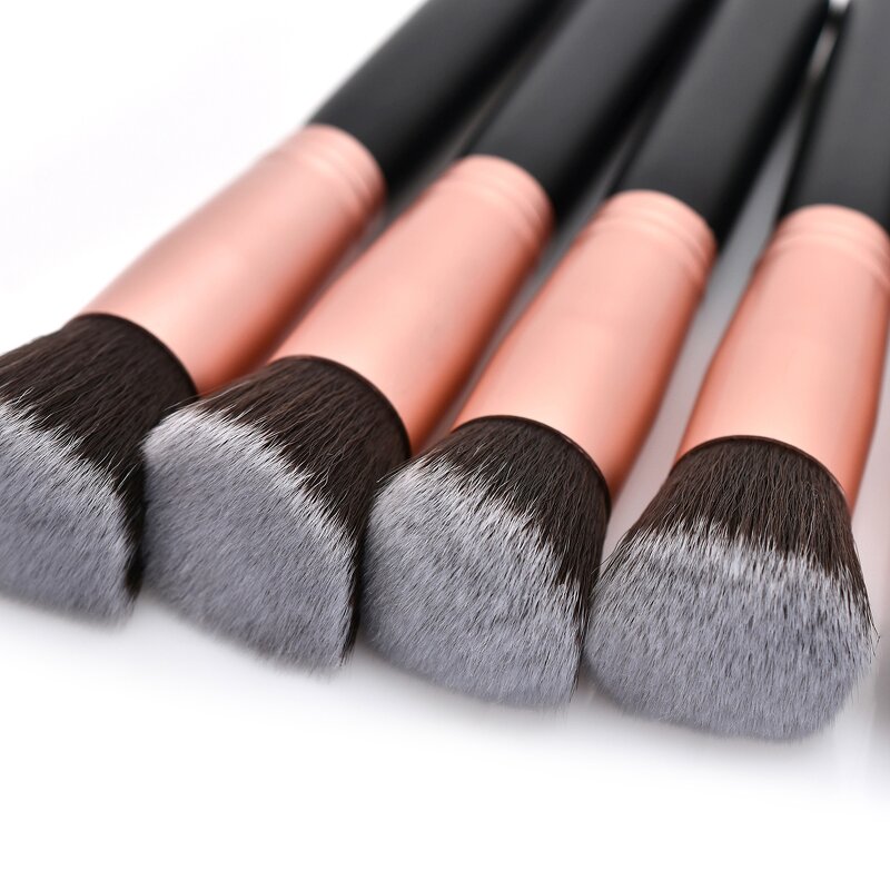 Makeup Brush Set Manufacturer - Make Your Own logo Private Label Customize, Black Set with Bag