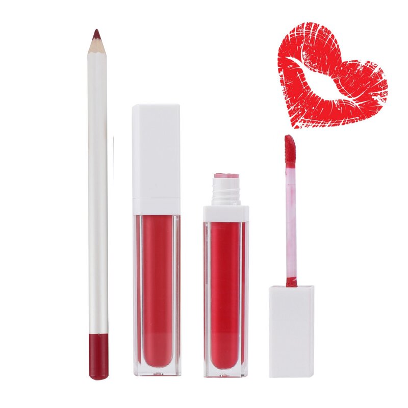 Lip Kit Manufacturer - 8 Colors Matte, 3 in 1 Set, Lip Gloss Lipliner Lipstick, Long Lasting, Non-Stick Cup
