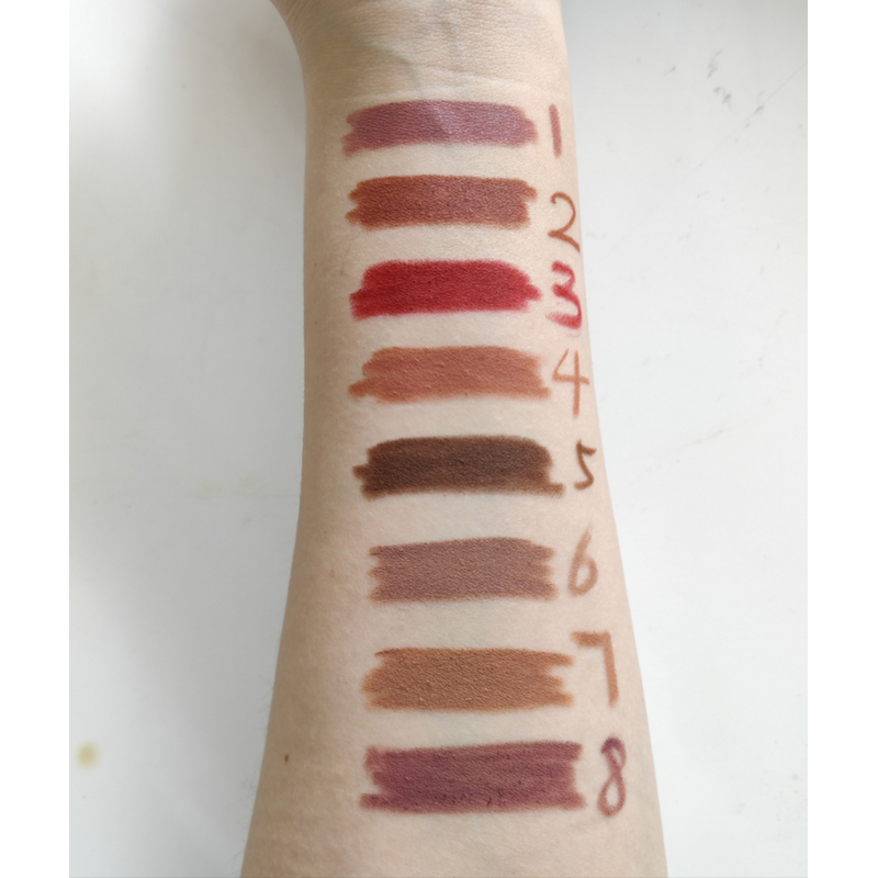 Lip Liner Pencil Set Manufacturer - Custom Logo Labeling Brown, 8 Waterproof Creamy Mineral Colors, for All Skin Types