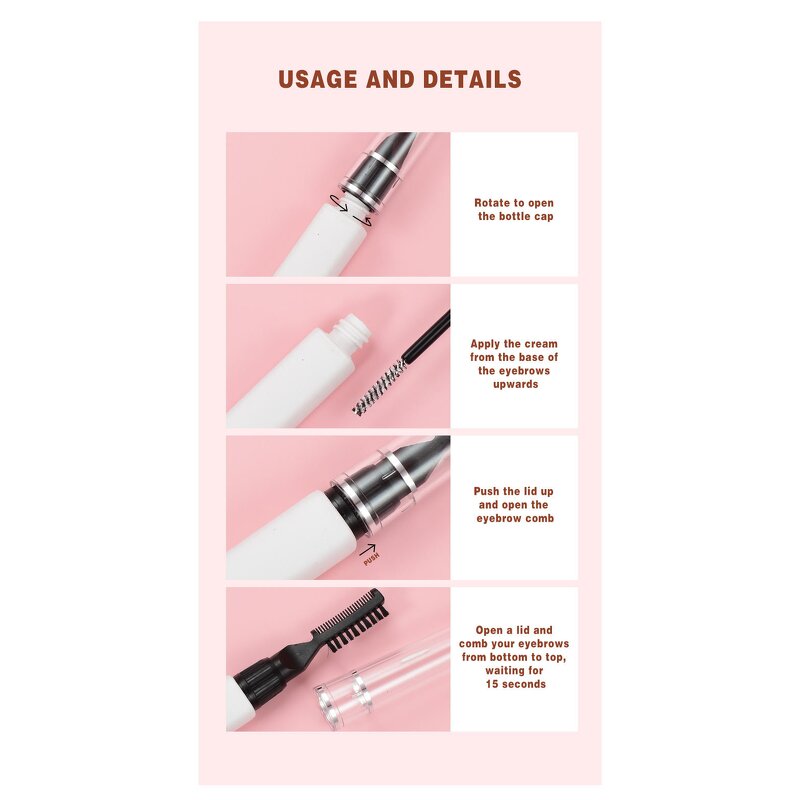 Eyebrow Gel Manufacturer - Private Label Customize Logo, Quick Dry, Firm Fixation Colorless & Translucent Styling Wax