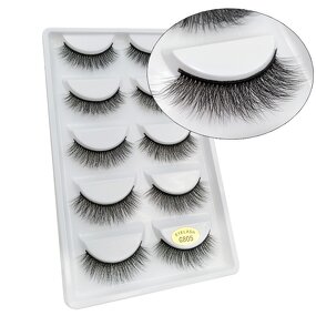 Eye Lash Set Manufacturer - 5 Pairs Natural, Long Thick Extensions Reusable 3D False Eyelashes