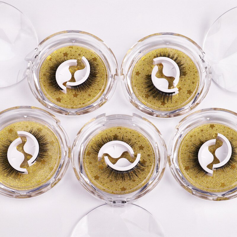 False Eyelashes Manufacturer - Private Label, No Glue Needed 3D Synthetic Strip, Natural Soft Reusable Self-Adhesive