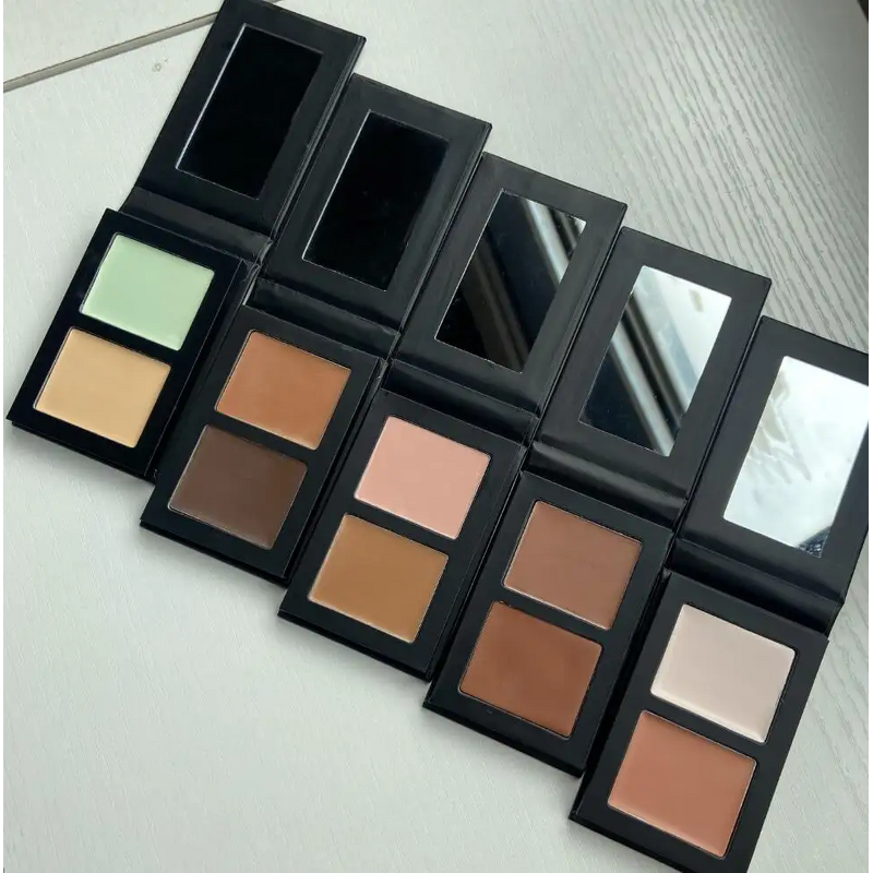 Concealer Palette Manufacturer - Private Label Custom Logo, Vegan, 2 in 1 Cream and Powder Makeup Cardboard