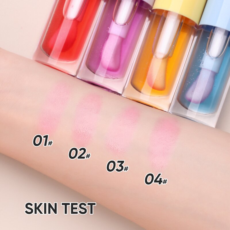 Liquid Blush Oil Manufacturer - New Arrival Round Tube, 4 Colors Large Head, Color Changing, Non-sticky Fine Shimmer