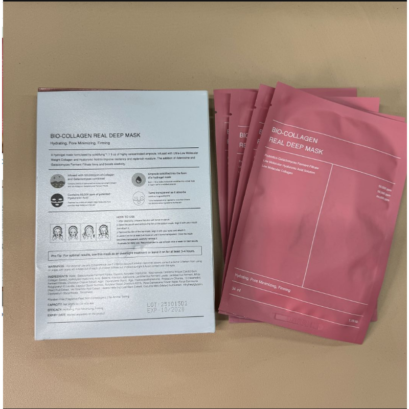 Face Mask Manufacturer - Hot Sale Pink Collagen Gel, Hydrating Moisturizing Sheet Bio-Collagen Real Deep