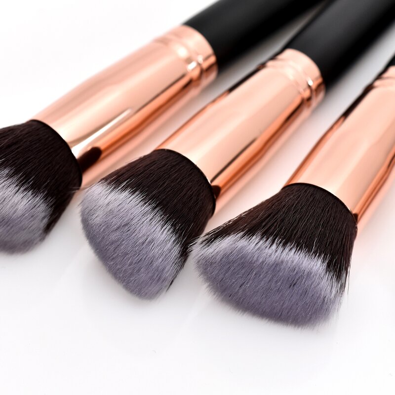Makeup Brush Set Manufacturer - Make Your Own logo Private Label Customize, Black Set with Bag