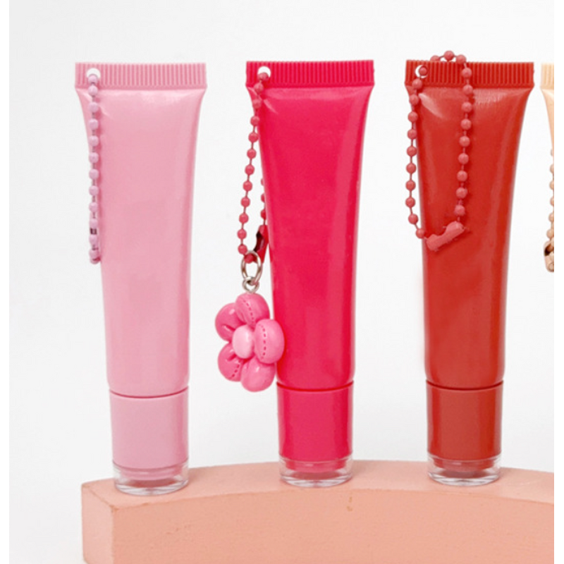 Cosmetic Tube Manufacturer - Portable 15ml Pink Empty, Screw Twist Cap Plastic Keychain Squeeze, Screen Printed Private Label