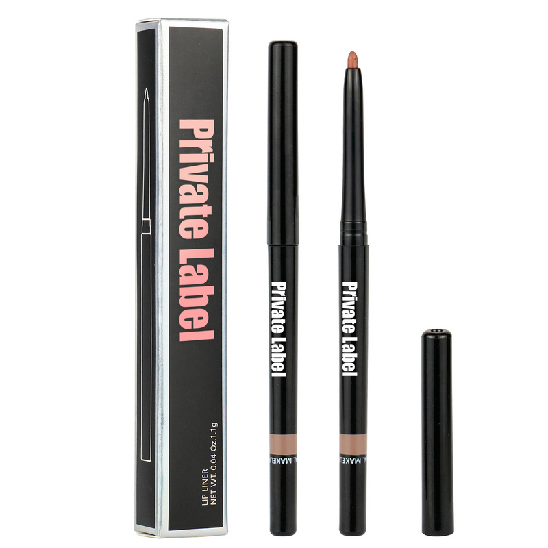 Lip Liner Manufacturer - Private Label, 15 Shades, White Black Packaging, Matte Waterproof Long Lasting Creamy Rotatable