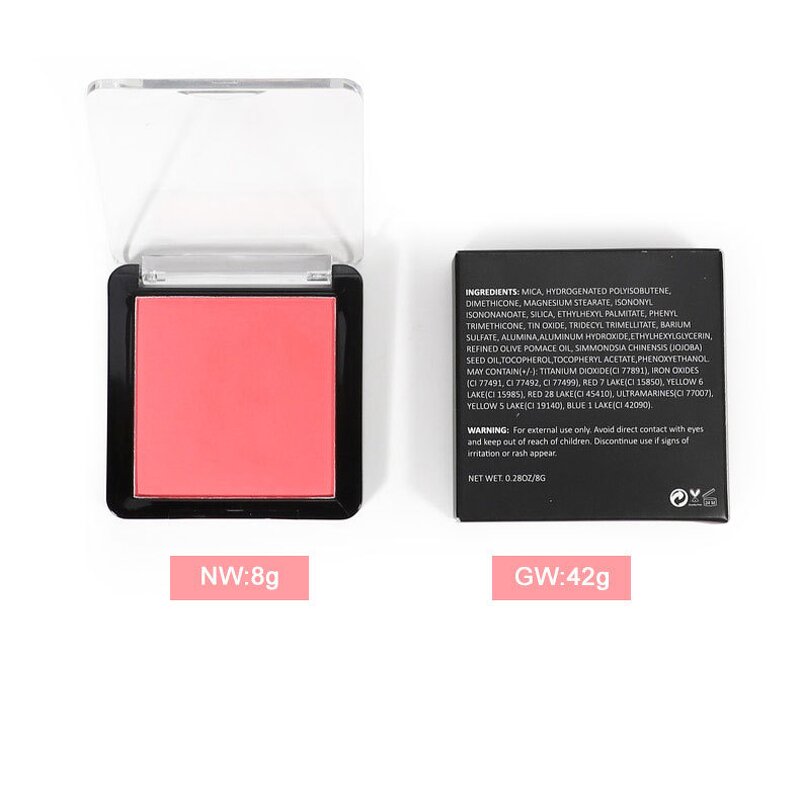 Blush Palette Manufacturer - Wholesale Square Container 12 Colors Cream Blush Single Shade Compact, Long Lasting, Private Label