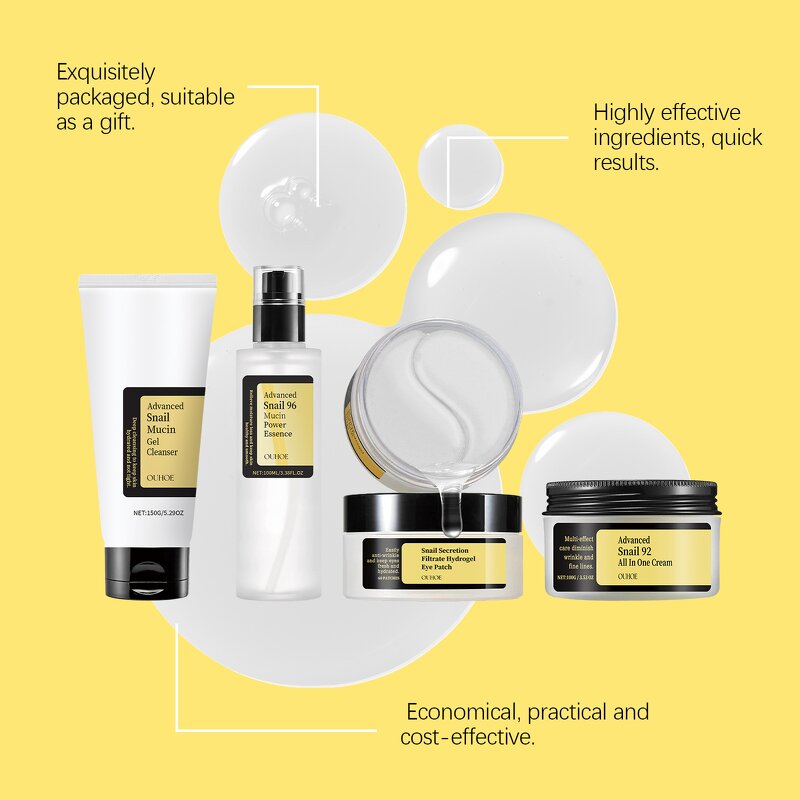 Skincare Gift Kit Manufacturer - Anti-aging Cleansing Moisturizer Whitening Cream Collagen Snail Set Unisex Private Label
