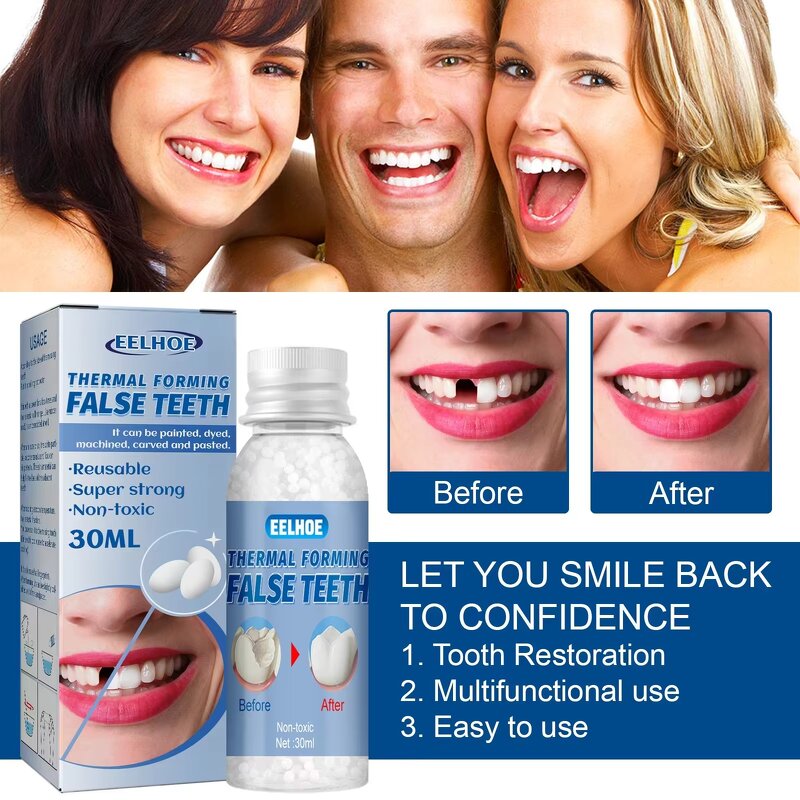 Dental Glue Manufacturer - EELHOE Strong Reusable Temporary Makeup Gap Filling Tooth Repair Thermal Forming Dentures