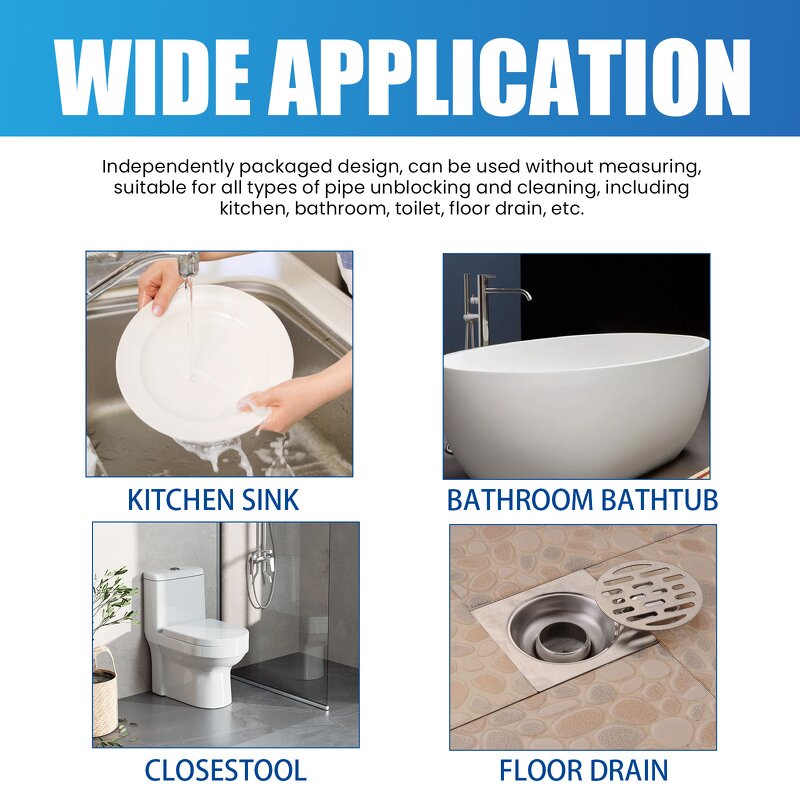 Pipe Unblocking Powder Manufacturer - Household Toilet and Kitchen Sink Cleaner Effective on Clogged Pipes Drain Plumbing