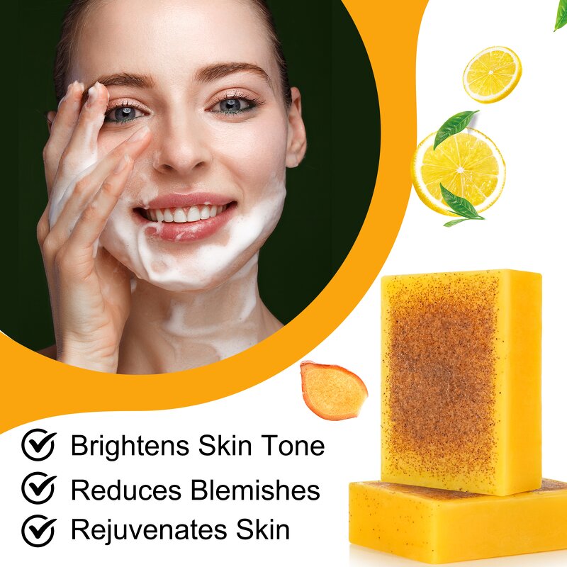 Kojic Acid Soap Manufacturer - Lemon Brightening 100% Natural Organic Cleaning Moisturizing Turmeric and Kojic Acid