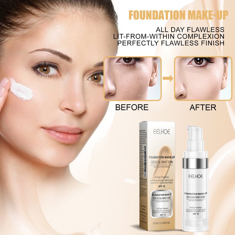 Liquid Foundation Manufacturer - Waterproof Sweatproof Not Shed Whitening Gently Brightens Concealer Warming