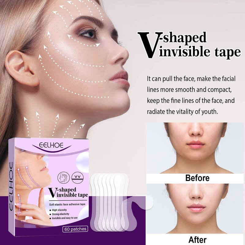 Face Lift Tape Manufacturer - EELHOE 60pcs Invisible Lift Tighten Chin Face V-shaped Slimming