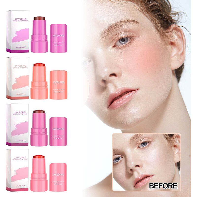 Blush Lip Gloss Set Manufacturer - Jaysuing Jelly Lip Gloss Stick Nice Skin Tone Lip Cheek Dual Purpose Bright