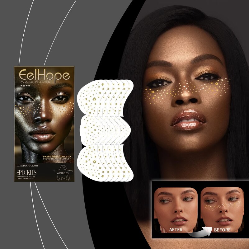 Spot Patch Manufacturer - EELHOPE Waterproof Face Glitter Makeup Patches Face Tattoo Sticker Christmas Makeup