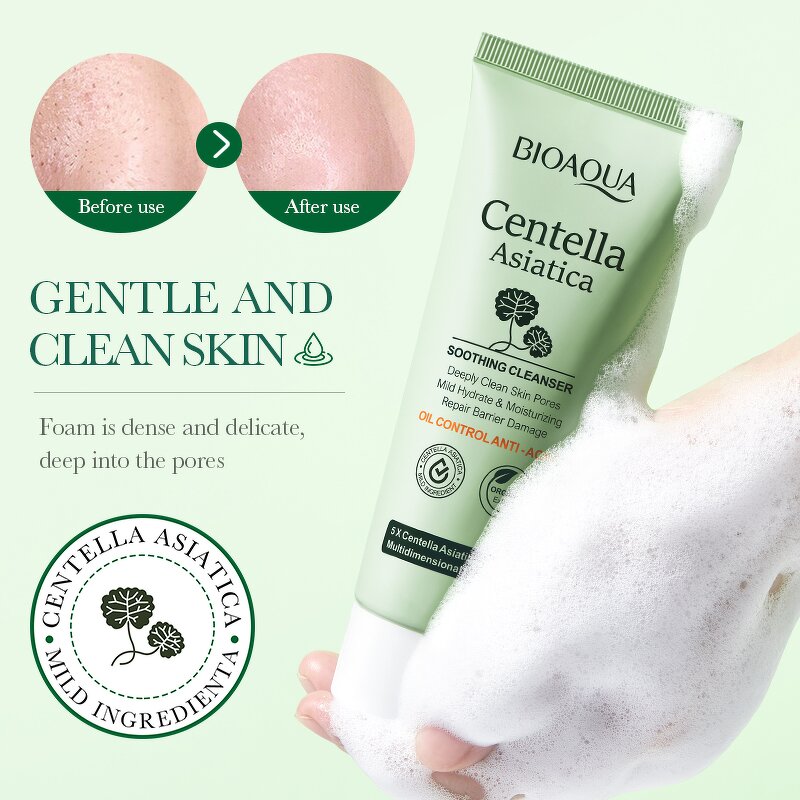 Facial Cleanser Manufacturer - 100g BIOAQUA Clean Moisturizing Oil Control Hydrating Non-Tight Soothing