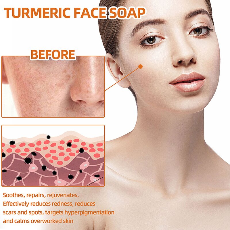 Turmeric Soap Manufacturer - New Arrival Natural Organic Face Cleansing Body Face Hand OEM Reduce Acne Handmade